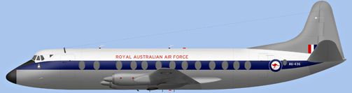 David Carter illustration of Royal Australian Air Force V.839 Viscount c/n 436 A6-436